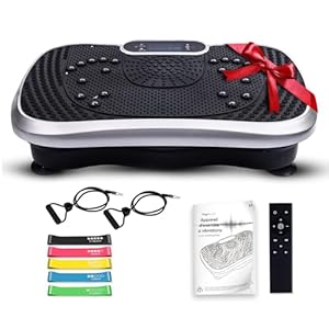 Plateforme Vibrante – 99 Niveaux d’Intensité & 5 Programmes Sport Maison – Plaque Vibrante Oscillante, Machine pour la Maison – Haut-Parleur Bluetooth, Télécommande, Antidérapant, Certifié CE