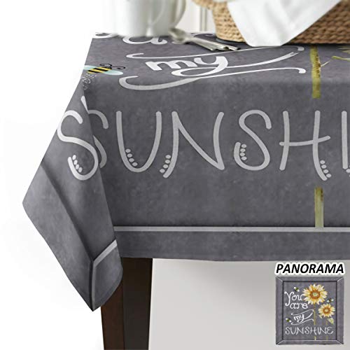 Vandarllin Rectangle Polyester Tablecloths Vintage Sunflowers Decorative Table Cloth Machine Washable Table Covers for