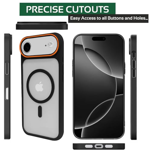 Image of AIBEX Magnetic Compatible Shockproof Case for iPhone 17 Air - Slim Protective Back Cover with Camera Lens Protection, Strong Magnetic Support, Anti-Slip Grip, Military Grade Drop Protection (Black)