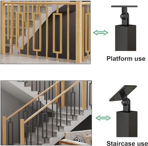 Poteaux de garde-corps pour rampe d'escalier et terrasse extérieure en bois - Lot de 5 - 7