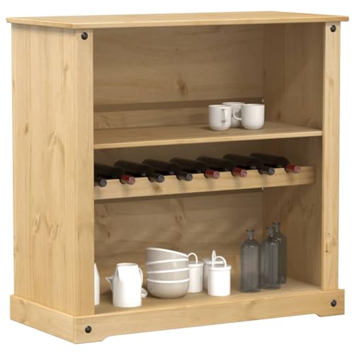 Vitrine rangement vin Corona en pin massif pour meuble cuisine