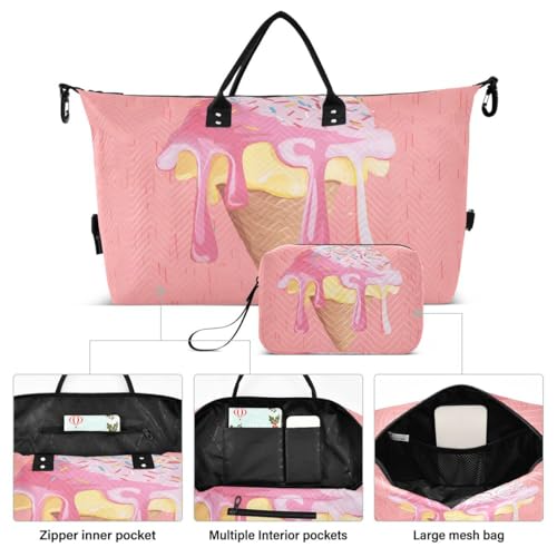 Hipster Ice Cream 3d Travel Duffle Bag Gym Bag Weekender Bags with Toiletry Bag Travel Trip Tote Bag2