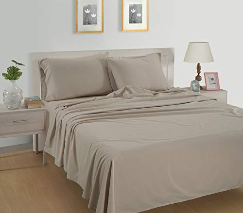 Lane Linen 100% Organic Cotton Linen Queen-Sheets Set 4-Piece Pure Long Staple Percale Weave Soft Bedding Sheets For Bed Breathable Fits Mattress Upto 15" Deep #TOP1