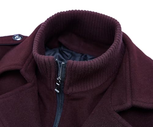 Image of APTRO Men's Pea Coat Wool Jacket Windbreaker Single Breasted Winter Coat