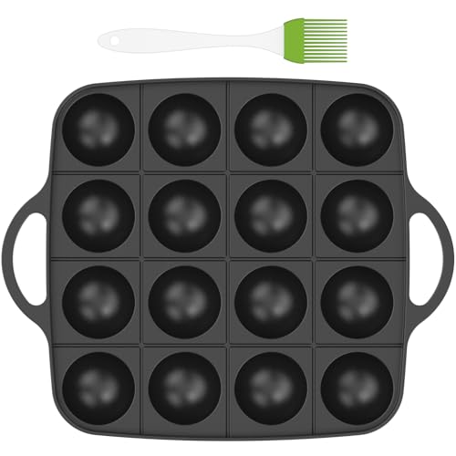 kjcbkcb Takoyaki Pan 16 Hole Nonstick Japanese Grill Cast Aluminum