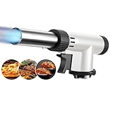 ShiningYarn ガスバーナー トーチバーナー 火力調節 900℃～1300℃ BBQ 料理用 炙り調理 逆さ使用可能 溶接 小型 耐熱 風防 お菓子作り パワートーチ 電子点火 キャンプ 炭火起こし 火炎放射器