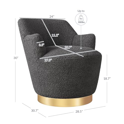 Image of BELLEZE Swivel Barrel Chair, Modern Round Velvet Swivel Accent Chair, Curved Backrest 360 Swivel Single Sofa Armchair, Comfy Swivel Accent Chair for Living Room Bedroom [Set of 2] - Masa (Black)