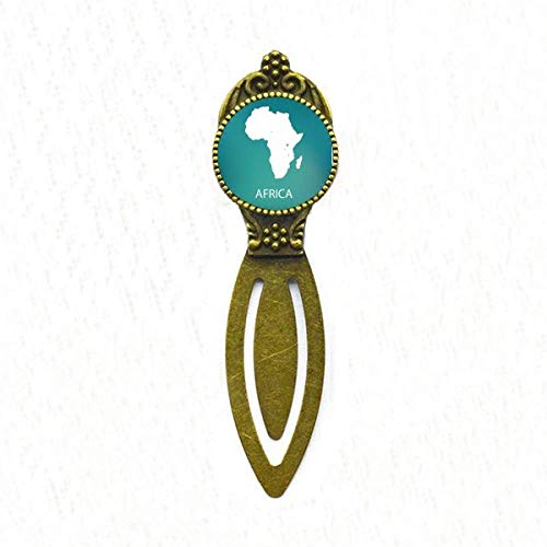 Marque-page continent africain rétro en métal pour passionnés de lecture