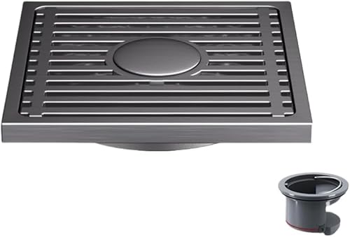 Paqwtyb 6Mm Nickel Brushed Dual Use Floor Drain, 304 Stainless Steel Floor Drain Thickened Bathroom Shower Room Large Displacement