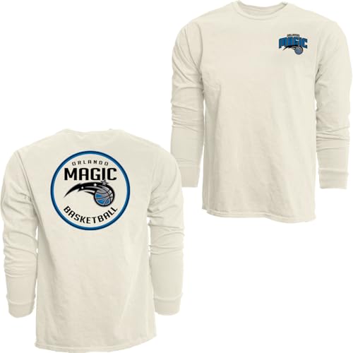 Orlando Magic NBA Officially Licensed Long Sleeve T-Shirt Ringspun Front/Back Ivory, Large