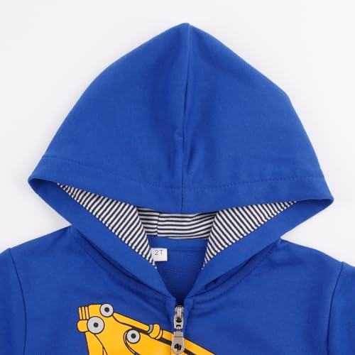 Image of Popshion Boys Toddler Cartoon Dinosaur Hoodies Jacket Cool Long Sleeve Zipper Hooded Sport Sweatshirt Coat for Kids 1-7 Years