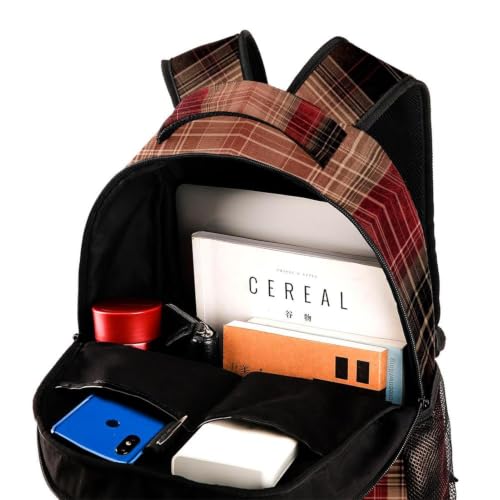 Mochila escolar de cuadrícula impermeable de 29x20x40cm para laptop 4