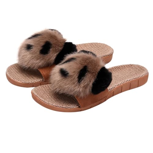 Women's Indoor Slippers Panda Patterned Non-slip Comfortable Flat Heels for Summer Home Casual
