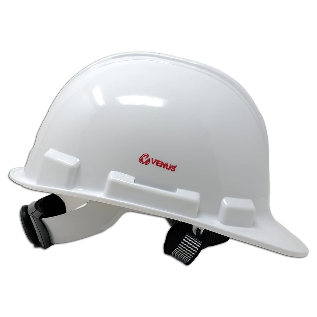 VENUS H-2000 ISI Certified Industrial Safety Helmet for Men – Ratchet Type Adjustment, Chin Strap, Durable Head Protection for Construction, Factory & Outdoor Industrial Work (White) - Image 6 thumbnail
