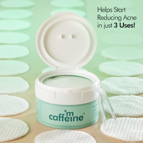 mCaffeine 2% Salicylic Acid Zinc PCA & Matcha Tea Clear Skin Acne Pads | Anti Acne Exfoliating Serum Toner Pads for Acne-Prone Skin | Unclogs... - Image 2