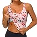 Women Girls Yoga Vest U-Shaped Back Comfort Fit Tops with Bralette Pads Removable Outfit for Gym Exercise, Lovely Flamingo Butterflies Pink