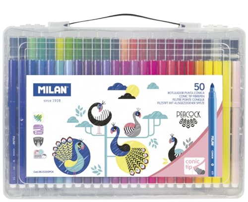 Marqueurs à pointe conique MILAN à base d'eau édition Peacock pour dessin