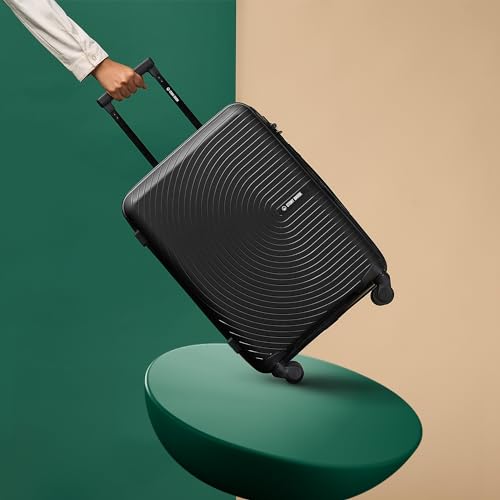 Image of Stony Brook by Nasher Miles Crescent Hard-Sided Polypropylene Cabin Luggage Black 20 Inch 55Cm Spinner Trolley Bag