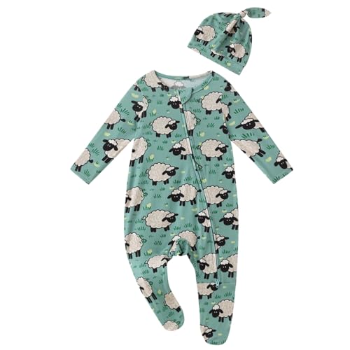 Image of Baby One-Piece Footies Long Sleeve Rompers 2-Way Zipper, Viscose from Bamboo Baby Bodysuit Clothes for Boys Girls