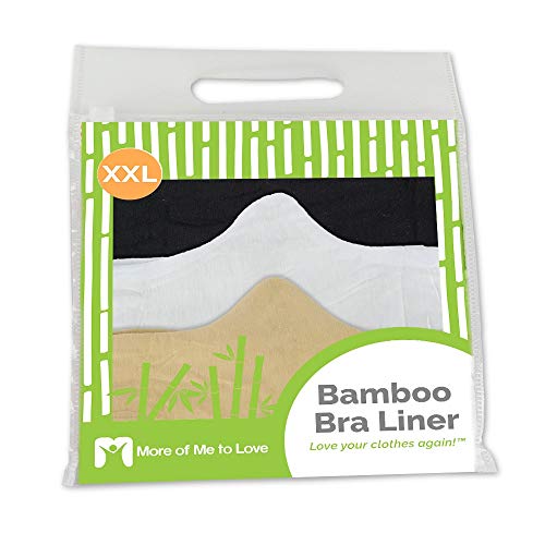 Bamboo & Cotton Bra Liner (9-Pk, Xxl) - No Discomfort, Rash Guard Black, White, Beige #TOP6