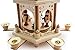 BRUBAKER Christmas Decoration Pyramid 18 Inches Wood Winter Scene - 3 Tier Carousel with 6 Candle Holders