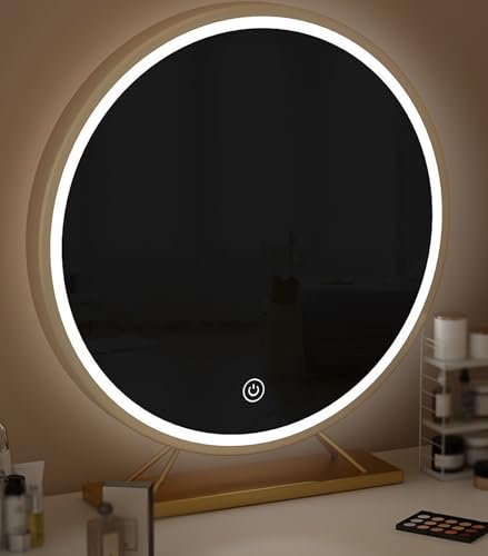 Espejo iluminado de 50 cm para maquillarse sin sombras con luz regulable de tres tonos 4