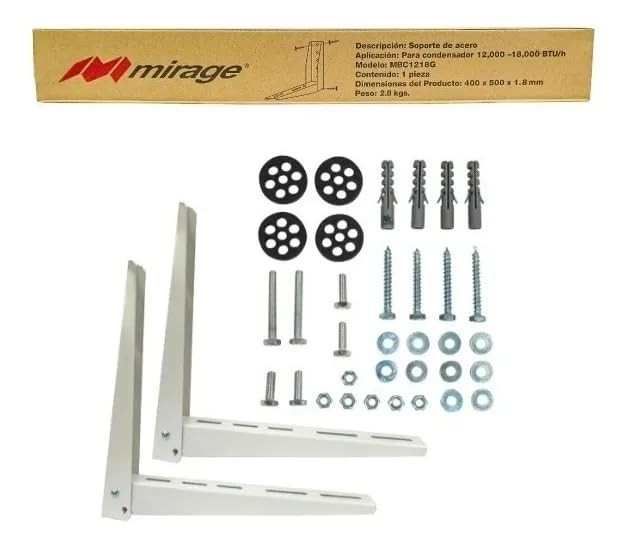 Opiniones y reviews de Aire Acondicionado Mirage 1 Tonelada al mejor precio. 43 Base Soporte Pared Condensador Minisplit 1 Y 1.5 Ton Mirage