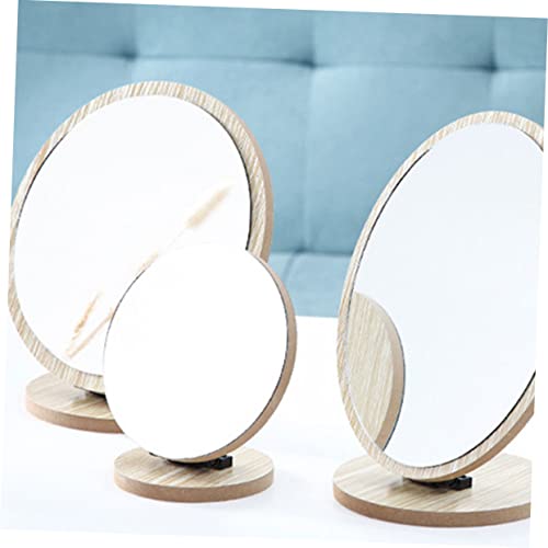 Espejo de maquillaje plegable para escritorio beige miniatura 6