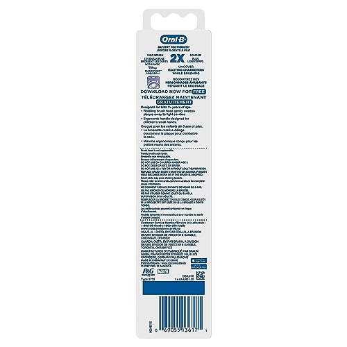Image of Oral-B Kid's Battery Toothbrush Featuring Marvel's Spiderman, Soft Bristles, for Kids 3+ (Pack of 2)