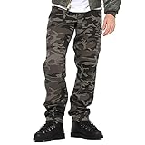 [ロスコ] カーゴパンツ ボタンフライ 6ポケット メンズ [正規代理店] ブラックカモ(3843) L [並行輸入品]