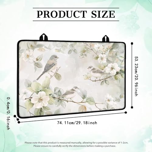 Image of Bird Flower Stove Top Covers for Electric Stove, Fashion Cute Stove Top Cover Protector, Heat Resistant Silicone Stove Mat, Wear Resistant Range Ceramic Gas Burners Mat