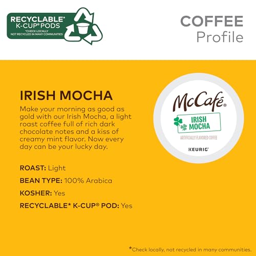 Image of McCafe Irish Mocha, Keurig Single Serve K-Cup Pods, Flavored Coffee, 96 Count (4 Packs of 24)