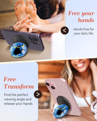 Image of Magnetic Phone Grip, Cute Finger Grip Phone Stand, Cat Stars