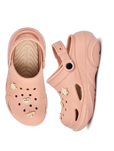 Image of HEALTH FIT SUPER SOFT Comfortable Adjustable Back Strap Clogs & Cute Charms |Waterproof Anti Skid & Lightweight Cushioned Stylish Clogs Mules for Women's & Girl's HFSILK11