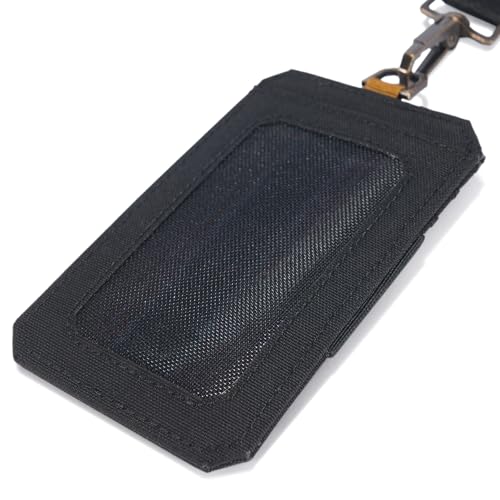 Carhartt Standard Ausweishalter aus Segeltuch, wasserabweisend, mit reflektierendem Schlüsselband, Nylon-Ente (Schwarz), Einheitsgröße
