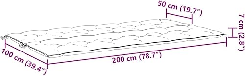Miniatura 8 de vidaXL Cojines para banco de jardín, 2 piezas, tela Oxford duradera, ligeros y resistentes al agua, relleno de fibra hueca, uso en interiores y