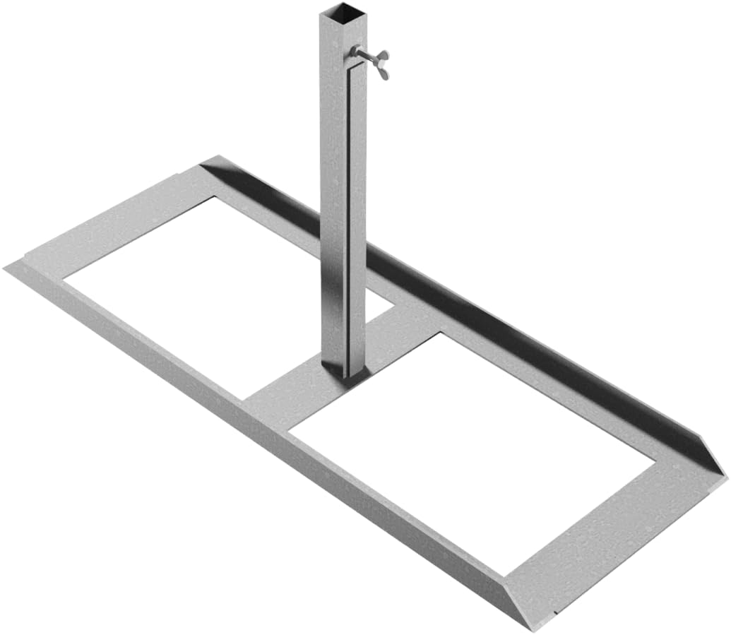 Soporte para carteles según TL Clase de peso K4 galvanizado – Tamaño base: aprox. 1200 x 450 mm.
