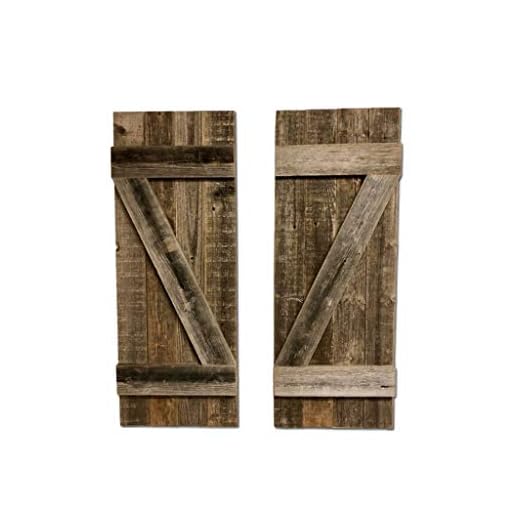 BarnwoodUSA | Rustic Farmhouse Window Shutters (Set of 2) | Made of 100% Reclaimed and Recycled Wood | Rustic Interior Window Shutters | Traditional Country Style Home Décor