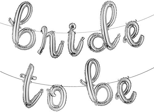 16 inch Lowercase Bride to be Letter Foil Balloon Wedding Bridal Shower Engagement Hen Party Decor Bachelorette Party Supplies (L Bride to be Silver)