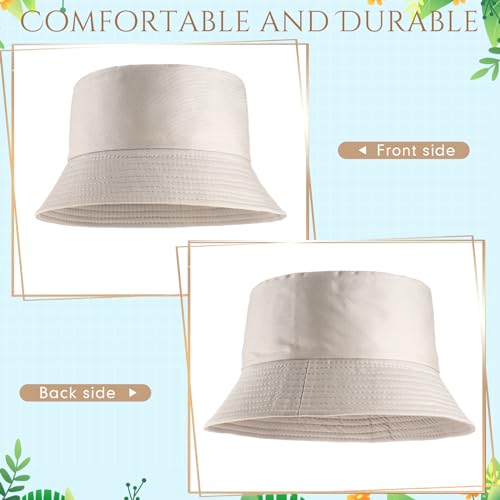 Image of 36 /24 /12 Pcs Bucket Hats for Men Women Bulk Cotton Fishing Cap UV Protection Beach Foldable Solid Color Sun Cap