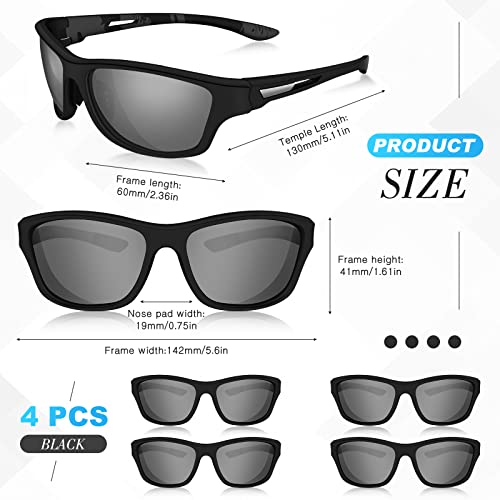 Wfeang Polarized Sports Sunglasses For Men | Women,Fishing Sunglasses Bulk, Driving, Cycling, Fishing,Men Sunglasses Pack Polarized Sun Glasses Uv Protection（4Pack Black #TOP1