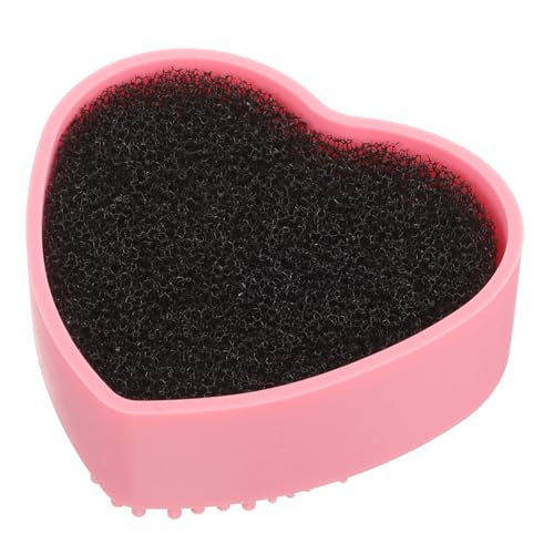 IWOWHERO Makeup Brush Cleaner Box Sponge Makeup Cleaning Dry/wet Reusable Heart Shaped Travel Case