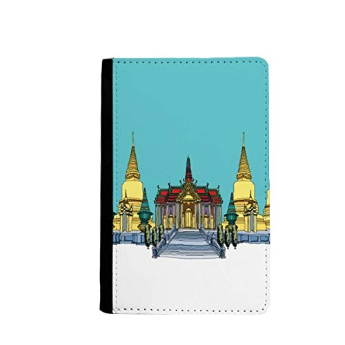 Kingdom étui portefeuille avec porte-cartes motif temple doré élégant
