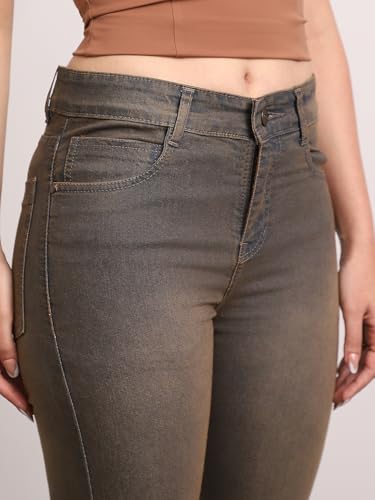 Image of Urbano Fashion Women's Mid Rise Bootcut Washed Jeans Stretchable