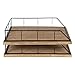 Kate and Laurel Benbrook Stacked Metal and Wood Letter Trays, Rustic Wood and Black