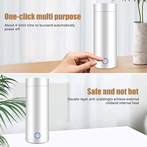 Hervidor Eléctrico Portátil de 400 ml Acero Inoxidable Blanco miniatura 4