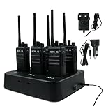 Retevis RT617 Walkie Talkie with 6 Way Charger, Rechargeable Walkie Talkies 1200mAh, PMR446 License free,Squelch Clear Sound, VOX, DC and USB Jack, 2 Way Radio for School, Security (6 Pcs, Black)