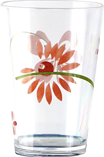 Corelle Coordinates by Reston Lloyd Pretty Pink Acrylic Square Juice Glasses, 8-Ounce, Set of 6