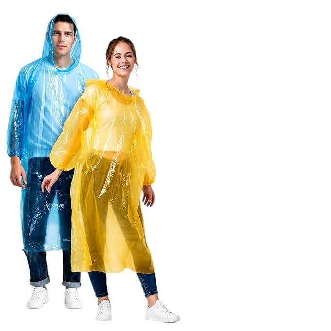 Raincard Disposable Rain Poncho with Hood, Pack of 3-picture-45