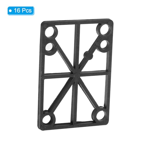 PATIKIL 1/8\" Skateboard Riser Pads, 16 Pcs PP Skateboard Shock Pads Angled Wedge Soft Shock Pad for Skateboard Truck, Black